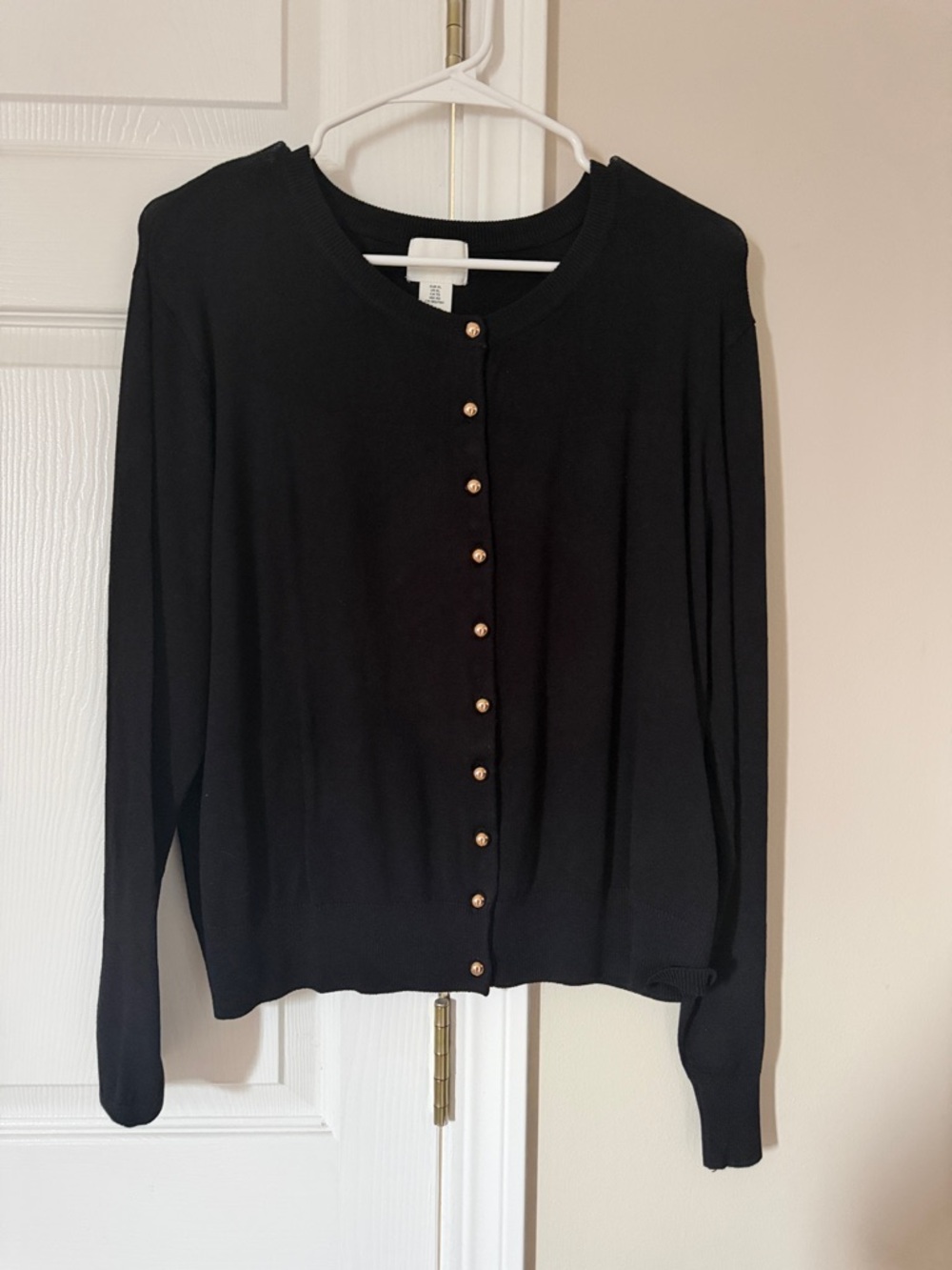 H&M Black Button-Front Lightweight Cardigan